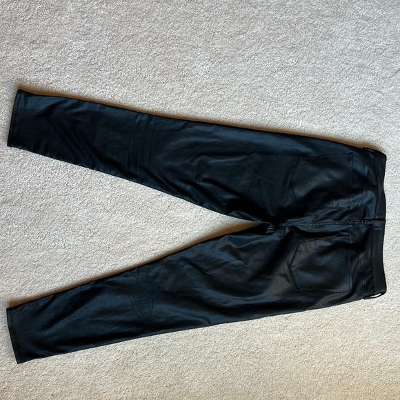 Size 14 L Abercrombie black leather look button fly jeans - Picture 4 of 4